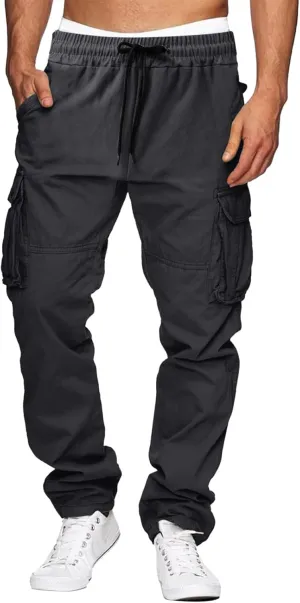 2023 Men Outdoor Cargo Pants Multi Pockets Lightweight Tactical Trousers Plus Size Classic Hiking Jogger Stylish Sweatpants