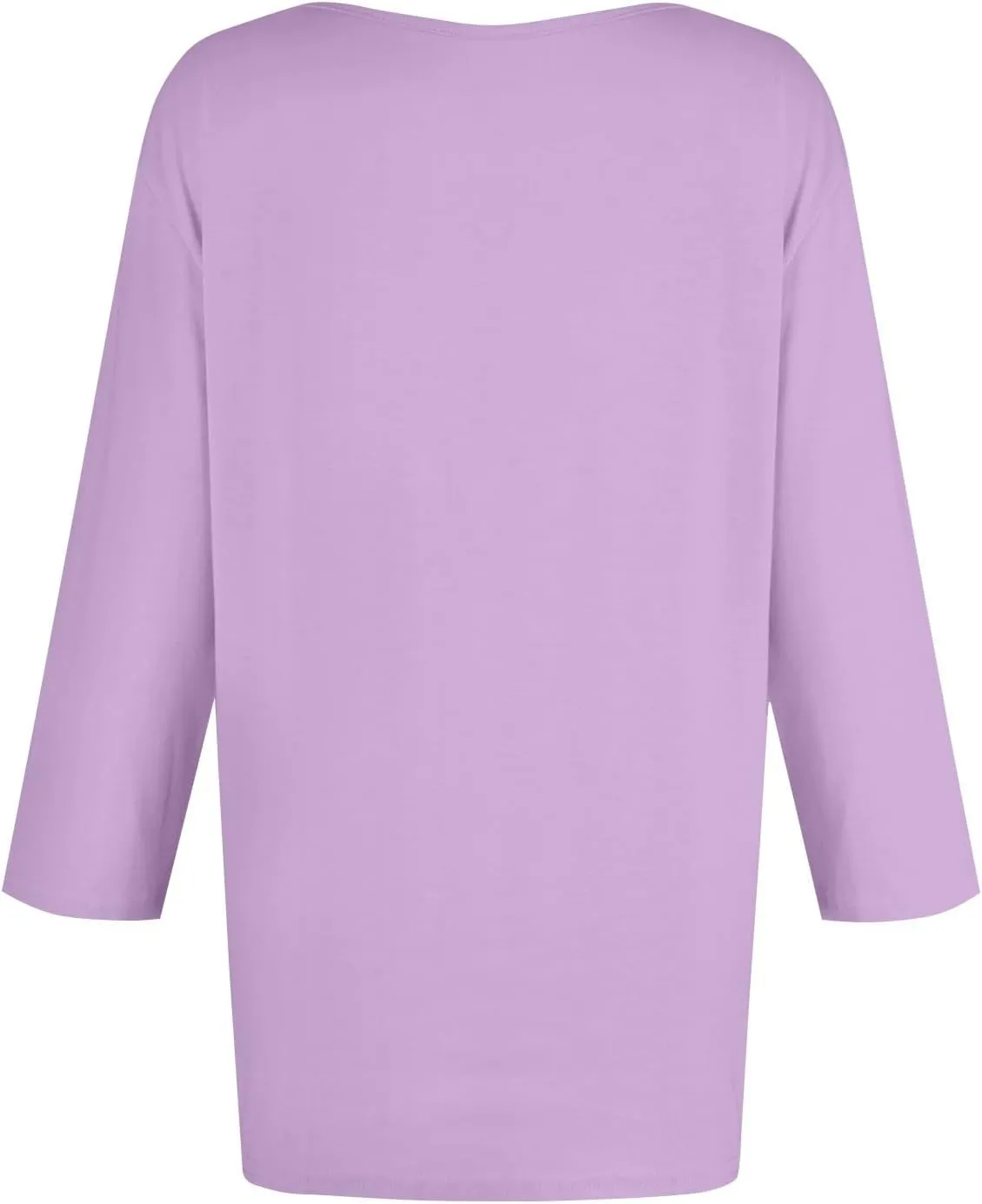 3/4 Length Sleeve Womens Tops Dressy Pocket Basic Crew Neck T Shirts Loose Fit Casual Comfy Three Quarter Blouses