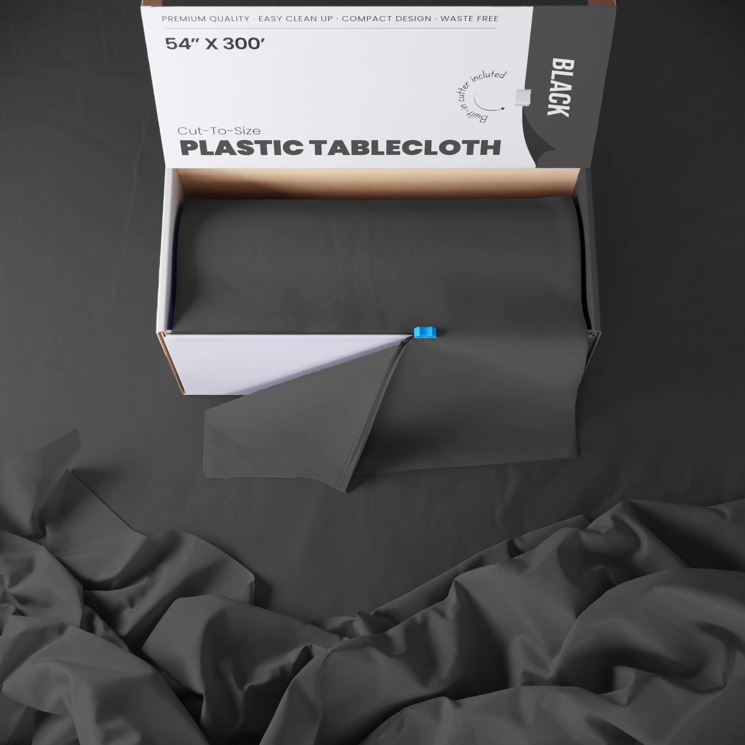 54 In. x 300 Ft. Cut To Size Table Roll | Black