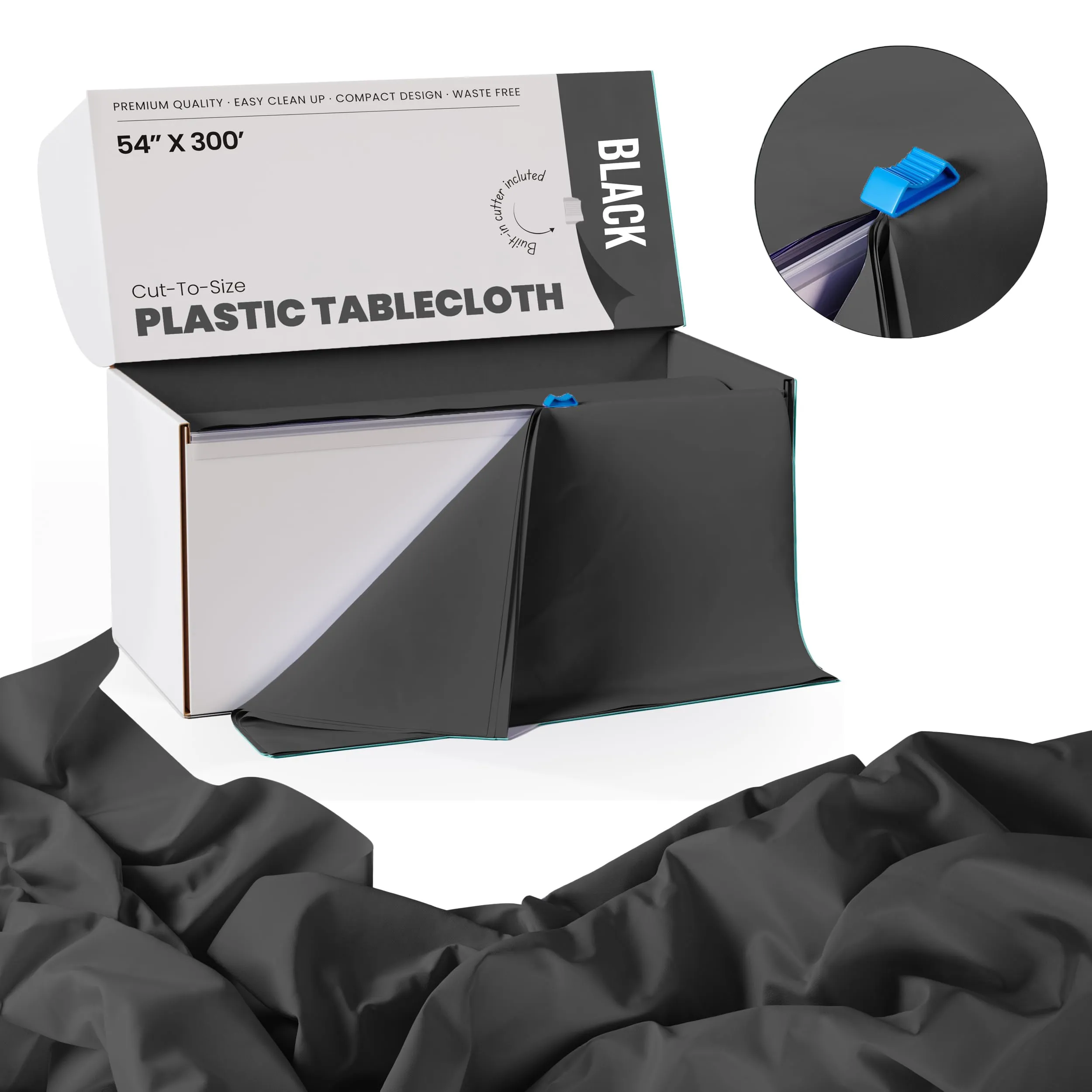 54 In. x 300 Ft. Cut To Size Table Roll | Black
