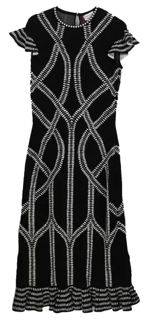 Alexander Mcqueen Women's Short Sleeve Black Dress