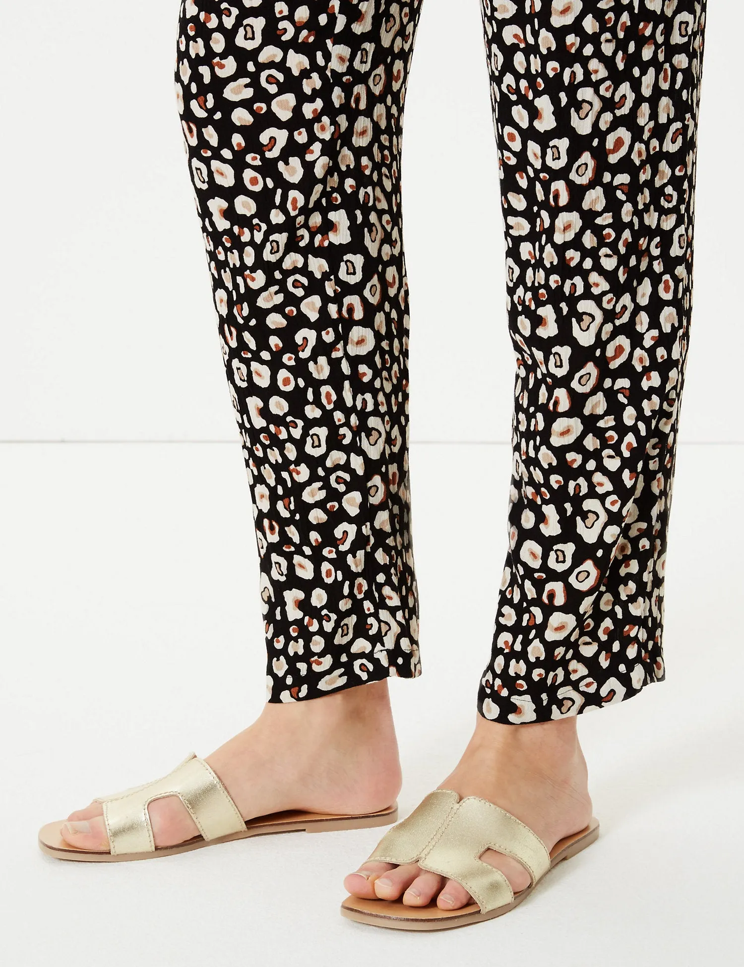 Animal Print Ankle Grazer Peg Trousers