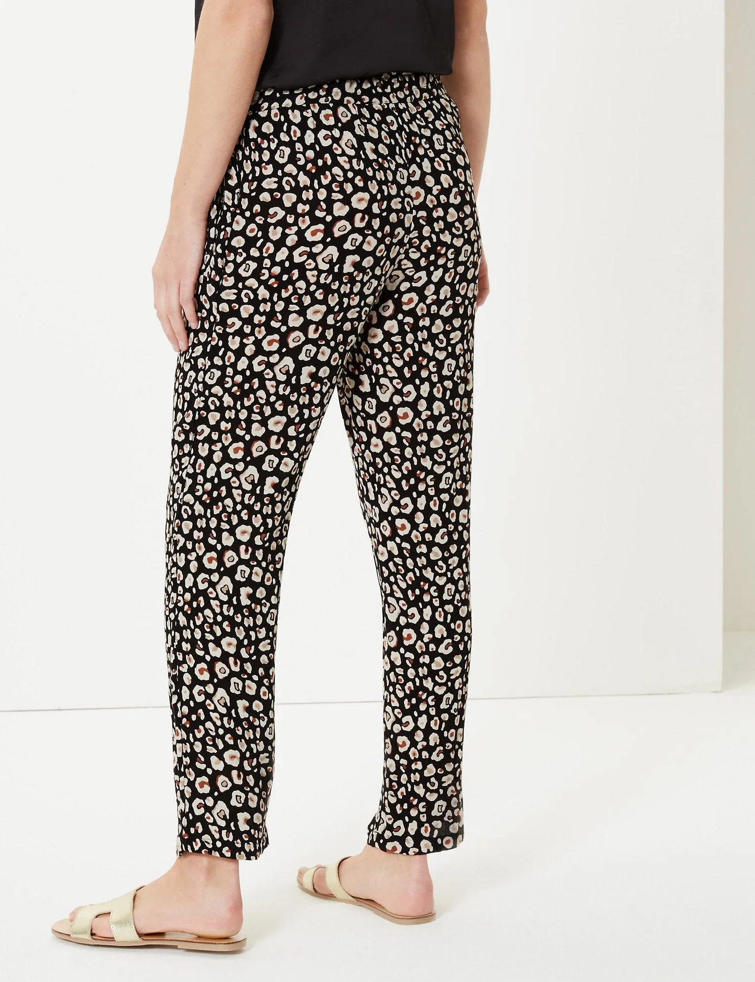Animal Print Ankle Grazer Peg Trousers