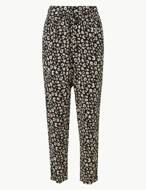 Animal Print Ankle Grazer Peg Trousers