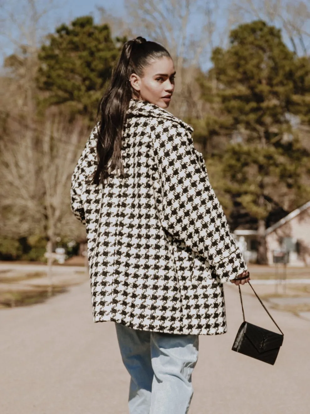 Arlo Oversized Houndstooth Coat | M.USE