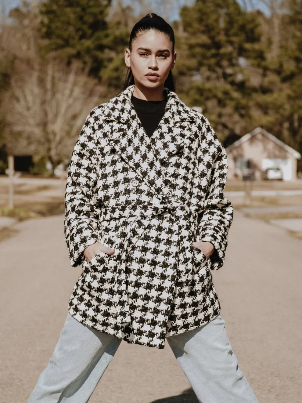 Arlo Oversized Houndstooth Coat | M.USE