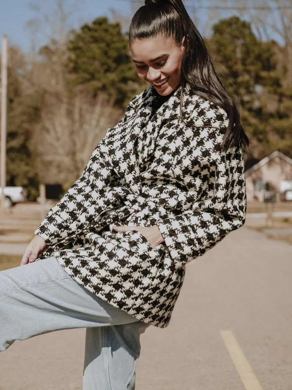 Arlo Oversized Houndstooth Coat | M.USE