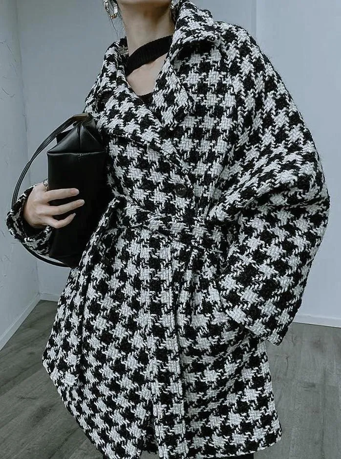 Arlo Oversized Houndstooth Coat | M.USE