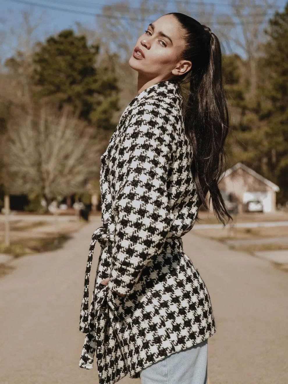 Arlo Oversized Houndstooth Coat | M.USE
