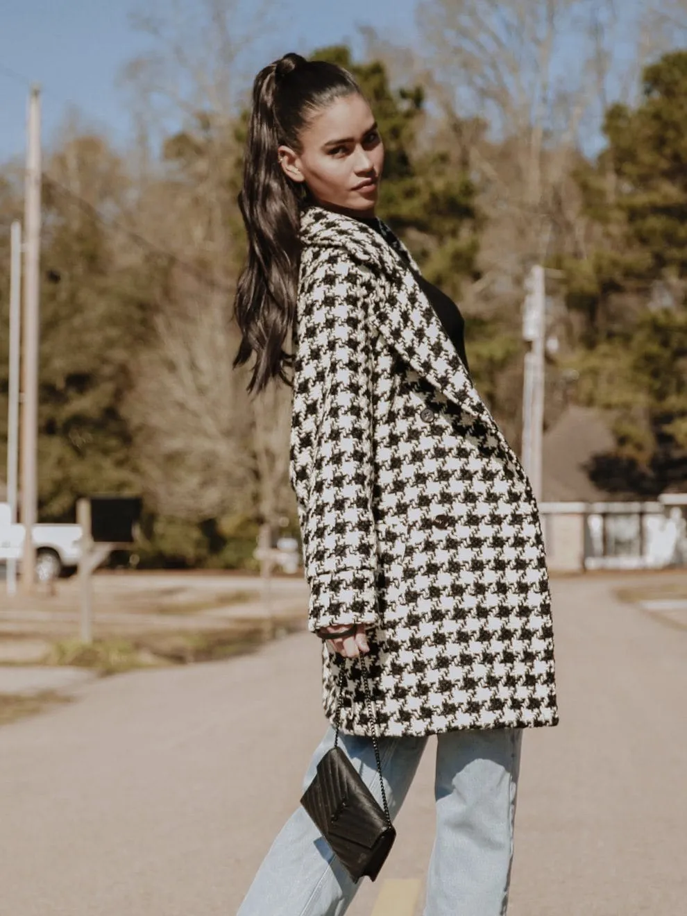 Arlo Oversized Houndstooth Coat | M.USE
