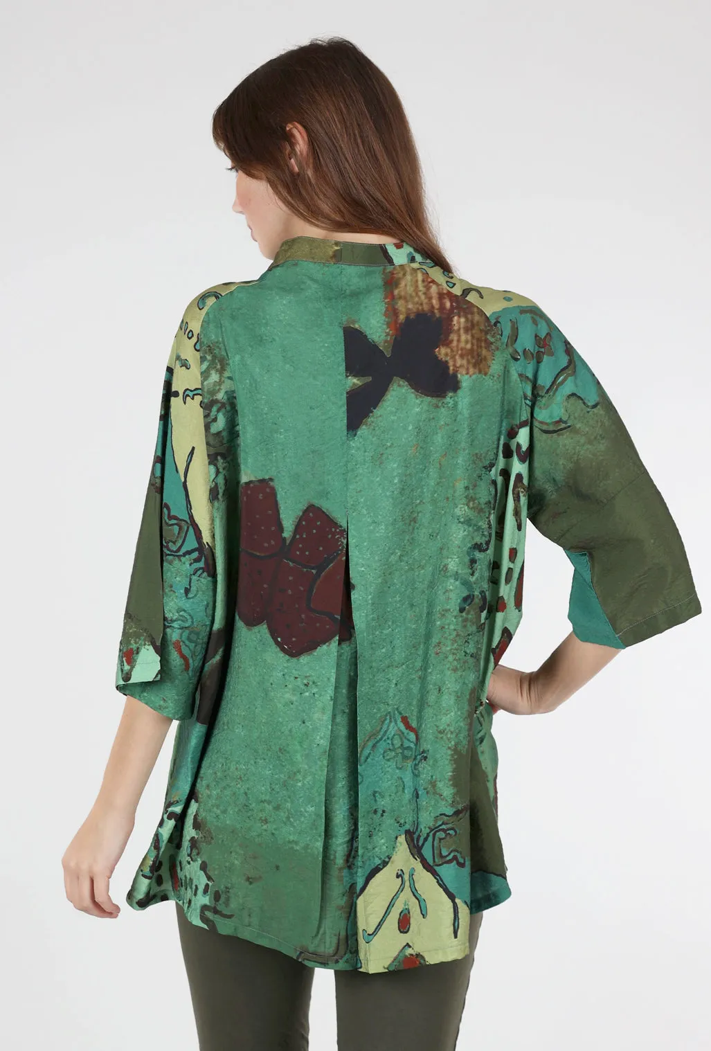 BDF Collarless Swing Jacket, Forest