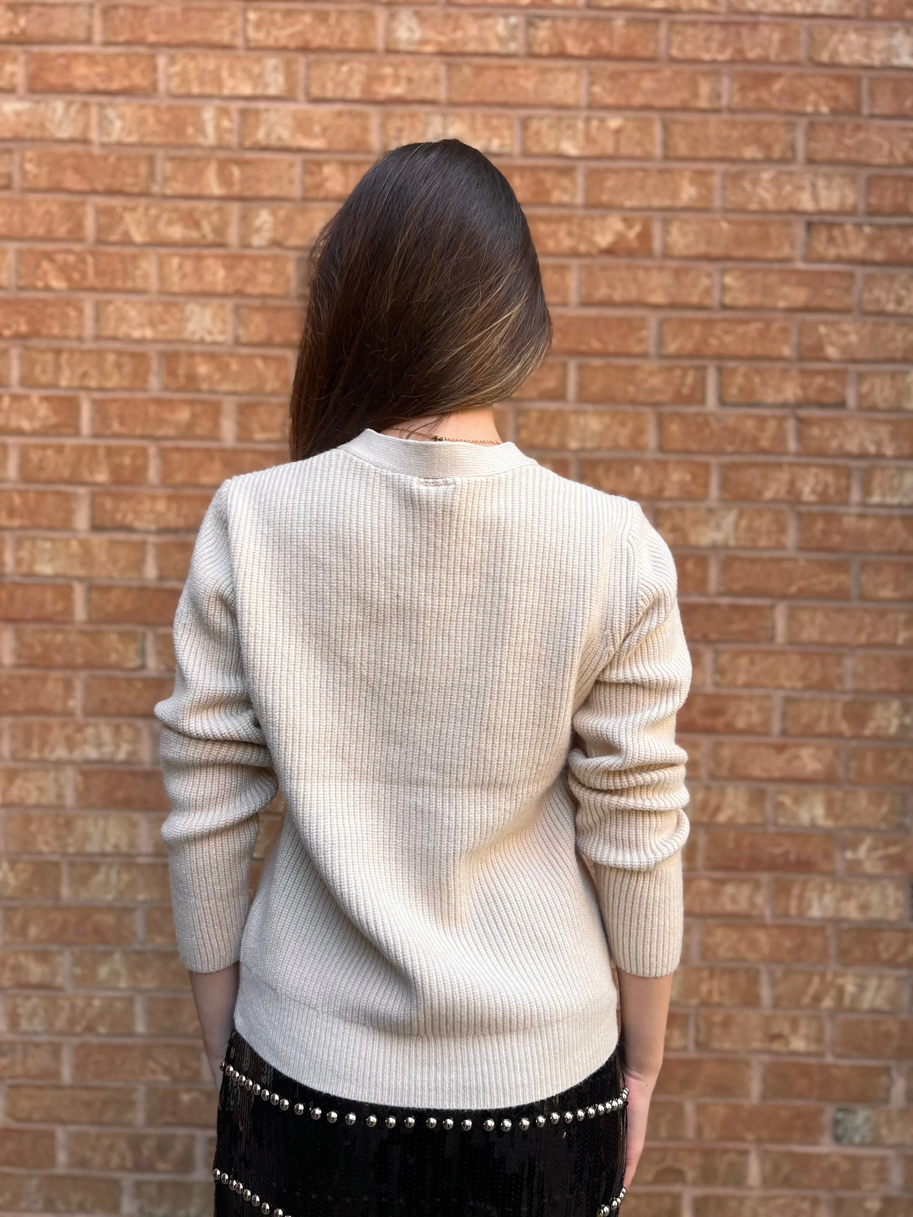 BEDO PINE NUT MILITARY BUTTON CARDI