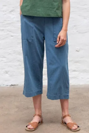 Bibico BS24WP003 Anna Blue Denim Stripe Culotte Trousers