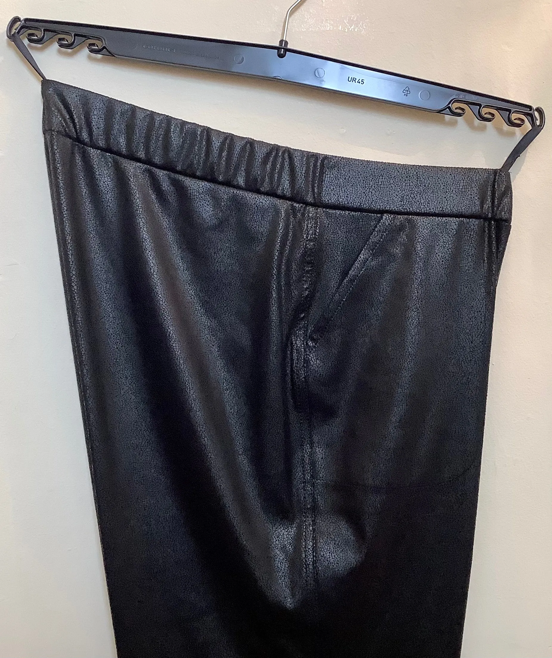 Black Pleather Trousers - Verpass