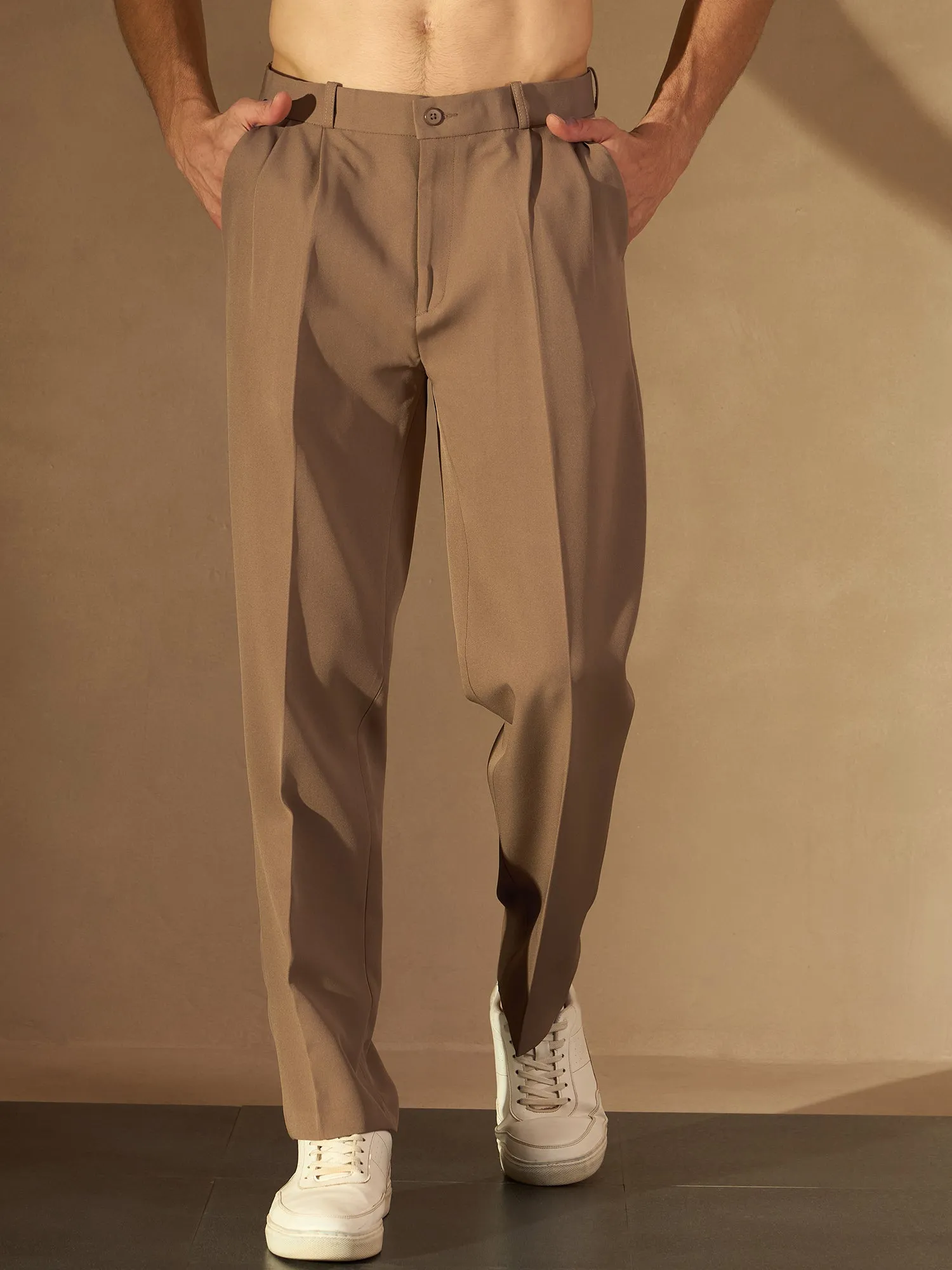 Brown: Baggy Fit Korean Trouser