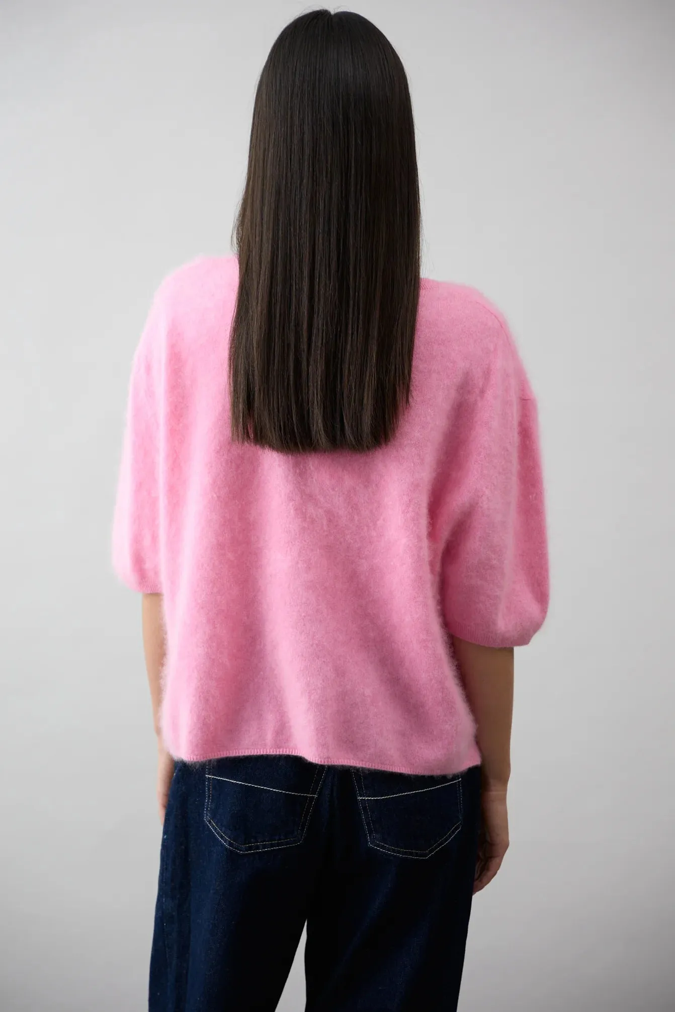 Brushed Cashmere Erika Tee  Strawberry Ice