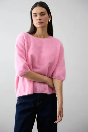 Brushed Cashmere Erika Tee  Strawberry Ice