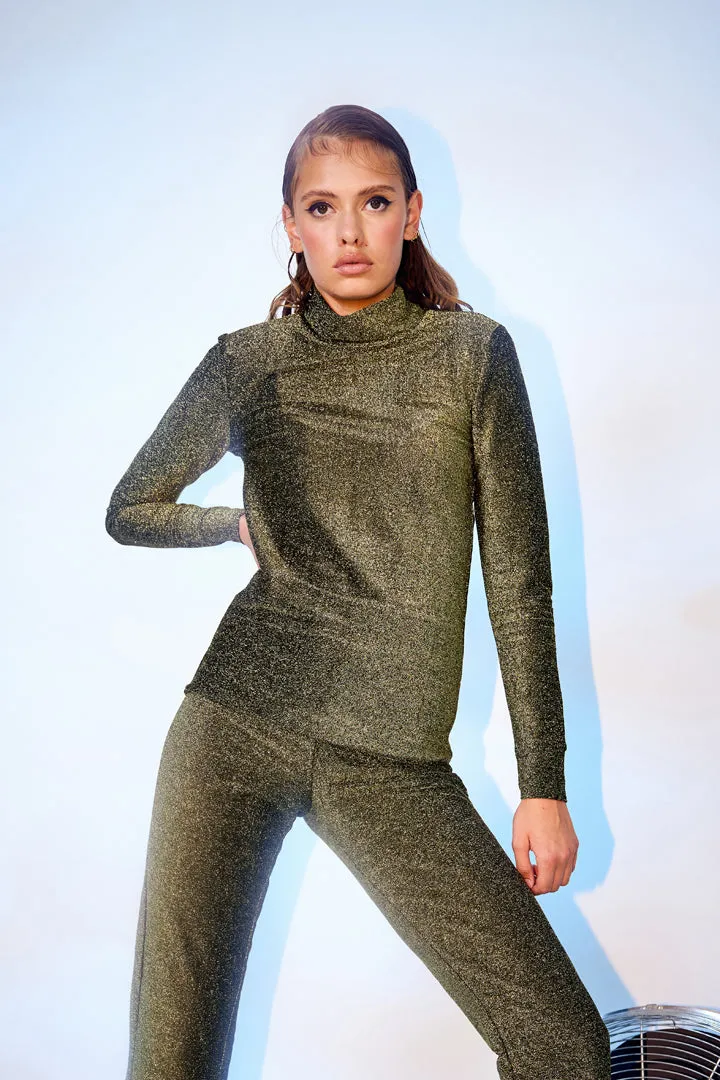 Cattia Trousers - Gold Glitter