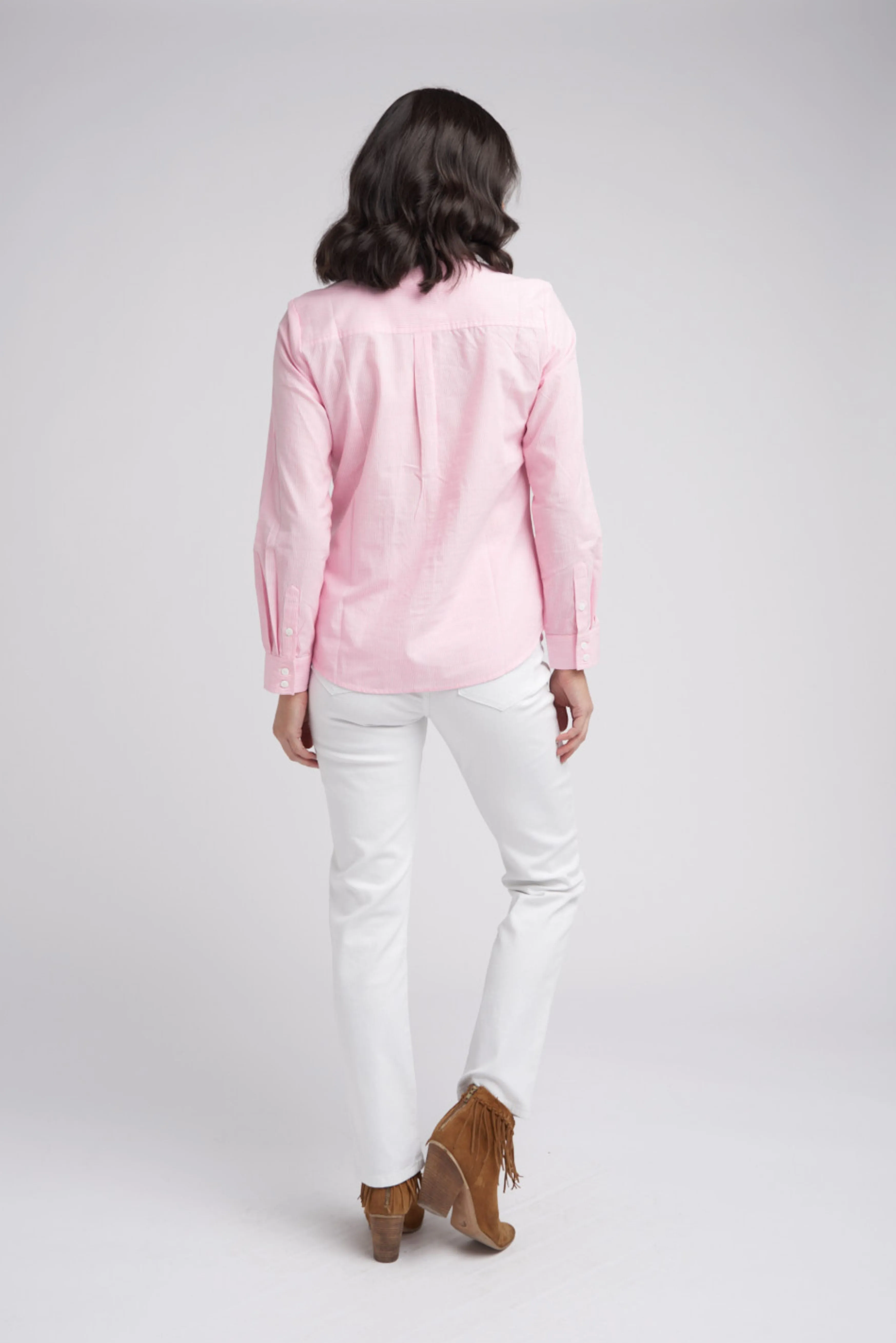 Classic Pale Pink/White Stripe Cotton Shirt