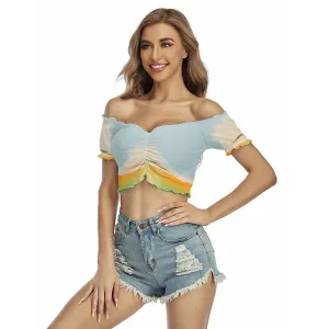 Colorful Off Shoulder Shirt