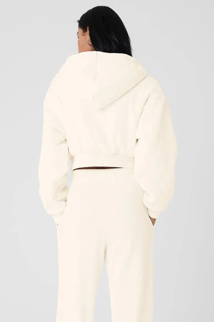 CROPPED COZY DAY FULL ZIP JACKET