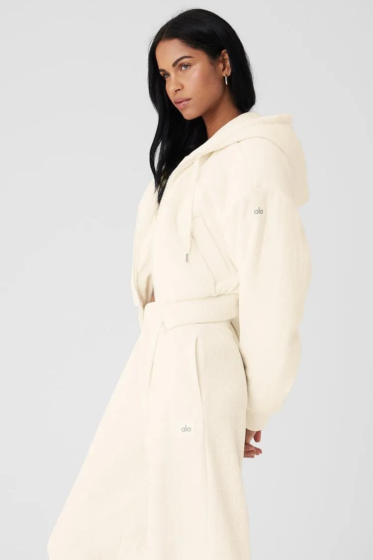 CROPPED COZY DAY FULL ZIP JACKET
