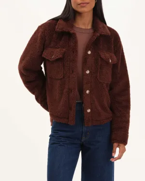 Cropped Fleece Shirt Jacket