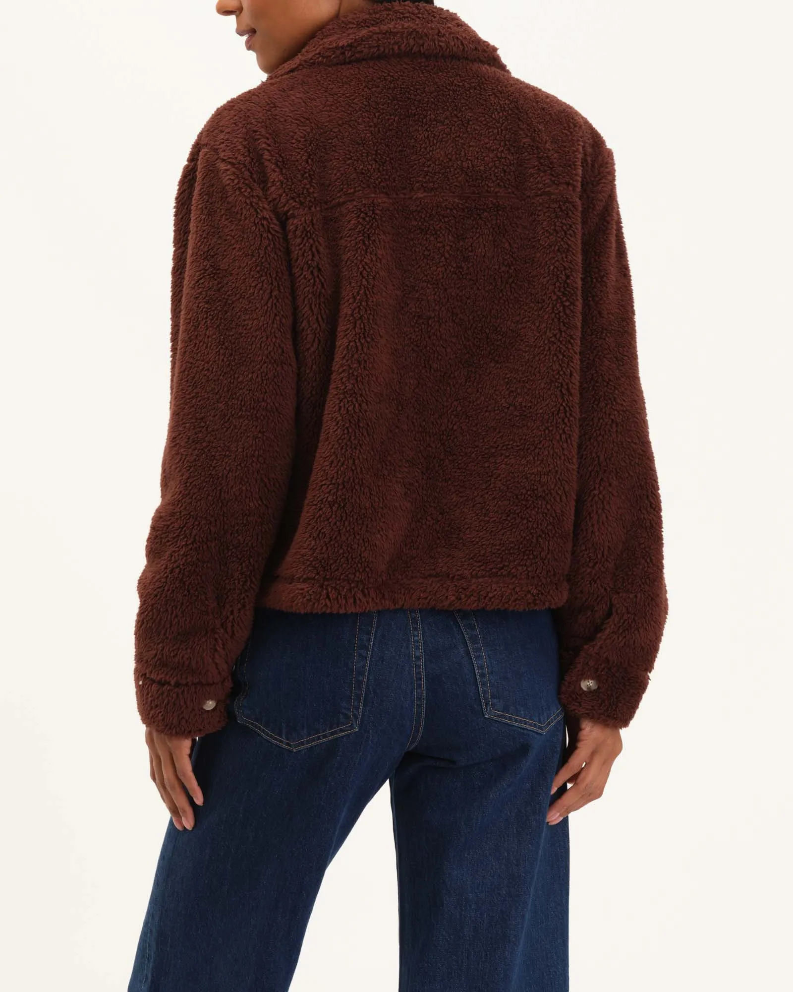 Cropped Fleece Shirt Jacket