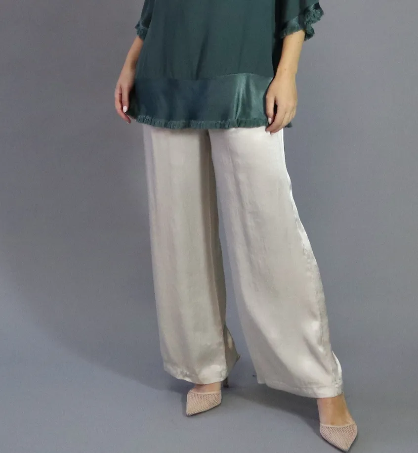 D.E.C.K By Decollage 5720 Floaty Satin Trouser (4 Colours)