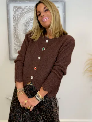 Diamante Button Cardigan