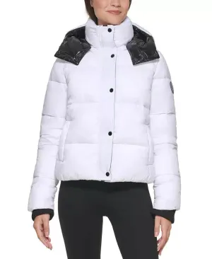 DKNY SPORT Women's Logo Puffer Jacket White Size XL MSRP $160