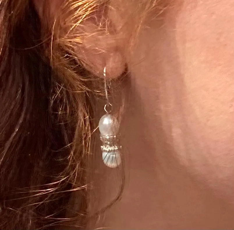 Double Pearl Cap Earring