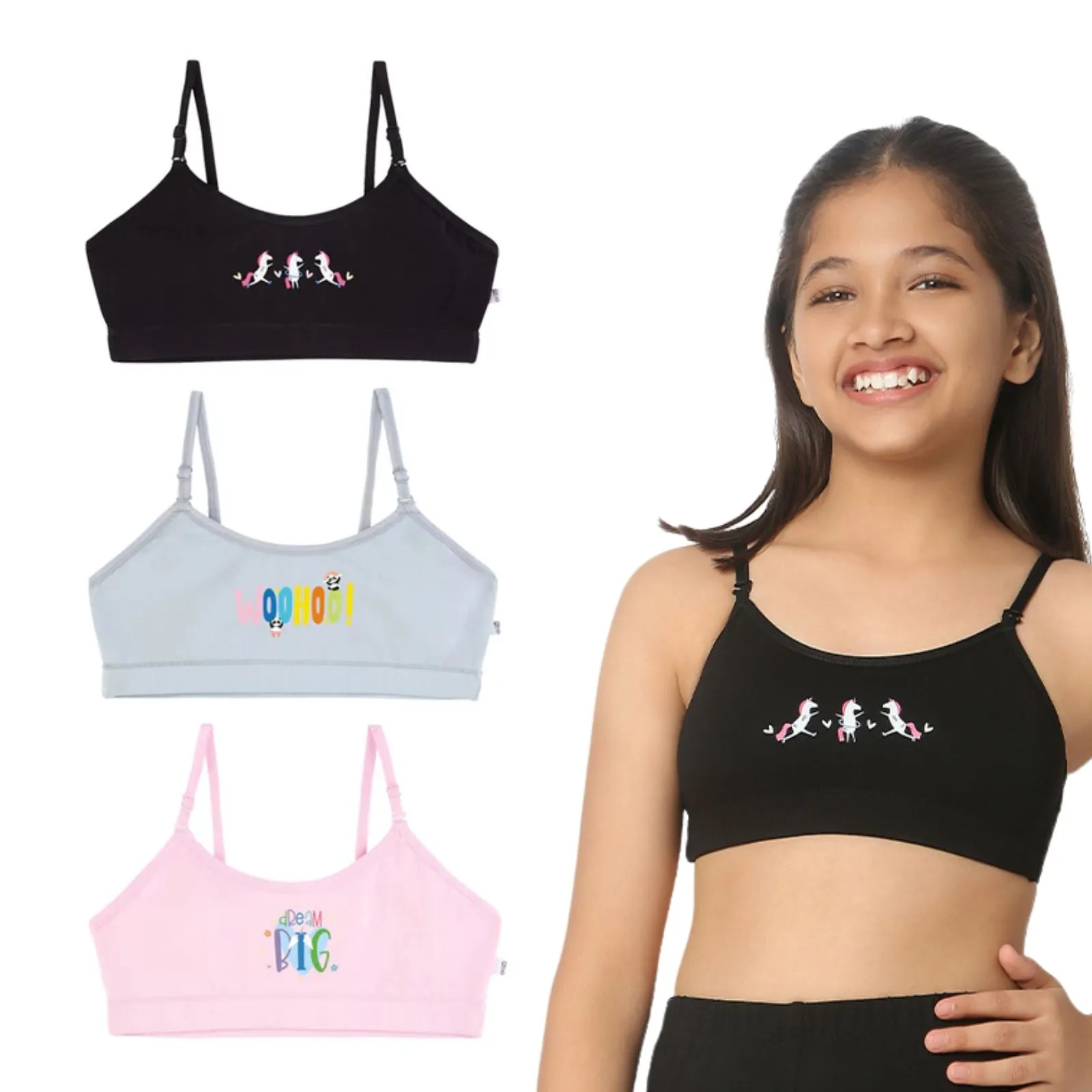 Dream Big 3-Pack Training Bras
