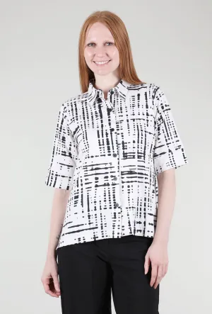 Elbow-Sleeve Camp Shirt, White