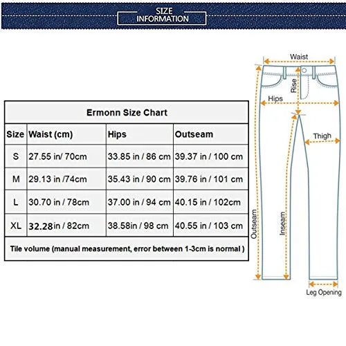 Ermonn Women's Distressed Ripped Denim Pencil Jeans Stretch, White, Small
