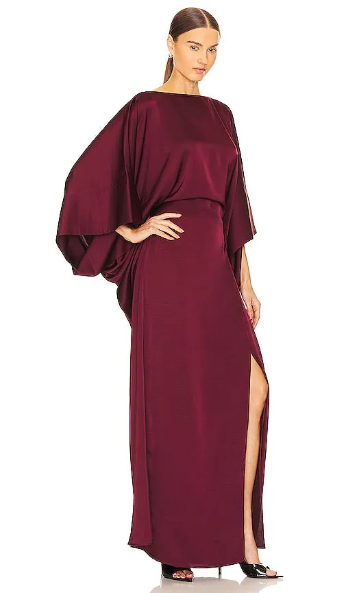 Essentiel Antwerp Edirlydirl Maxi Dress in Burgundy