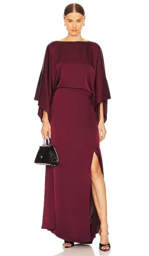 Essentiel Antwerp Edirlydirl Maxi Dress in Burgundy