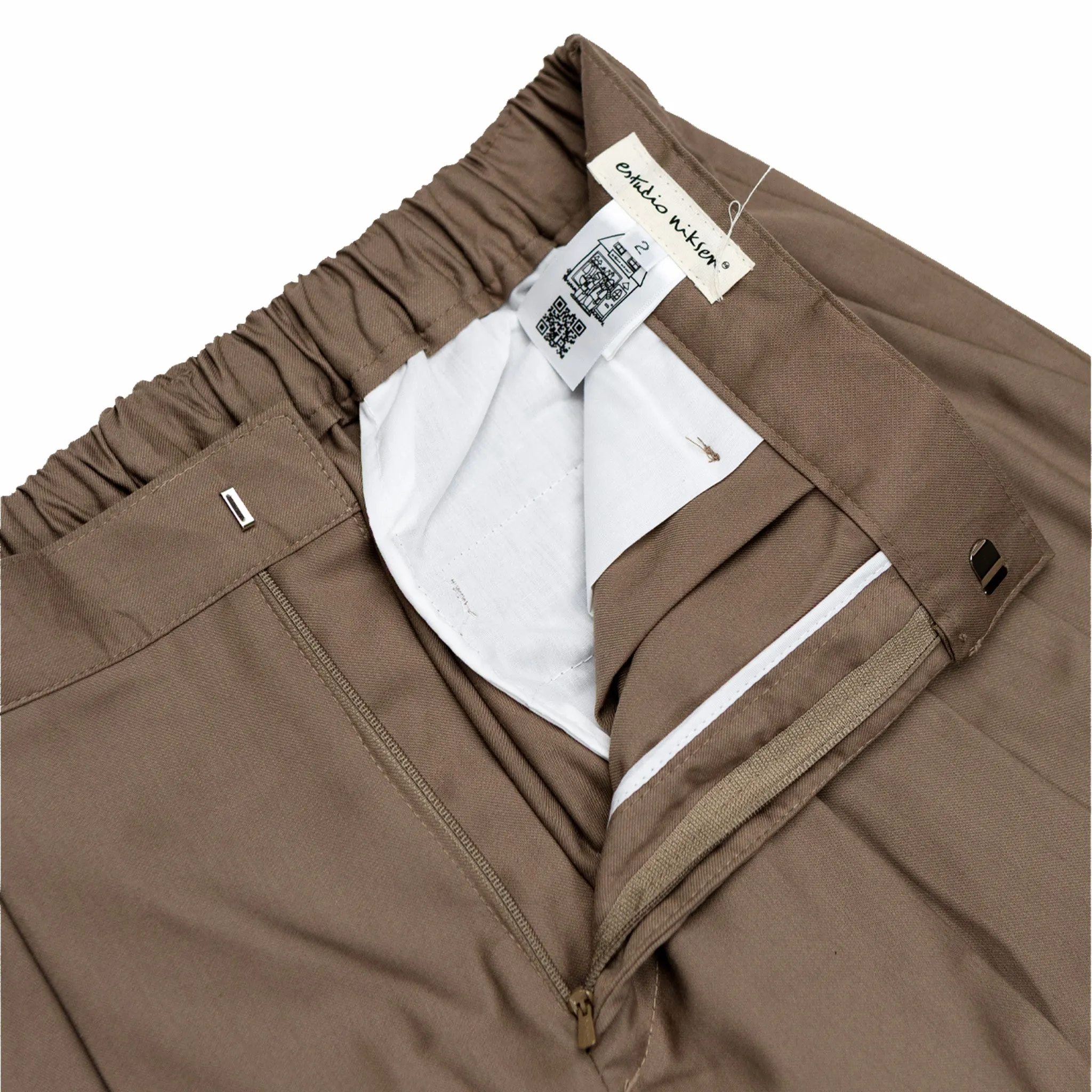 Estudio Niksen Pintuck Wide Trousers (Brown)
