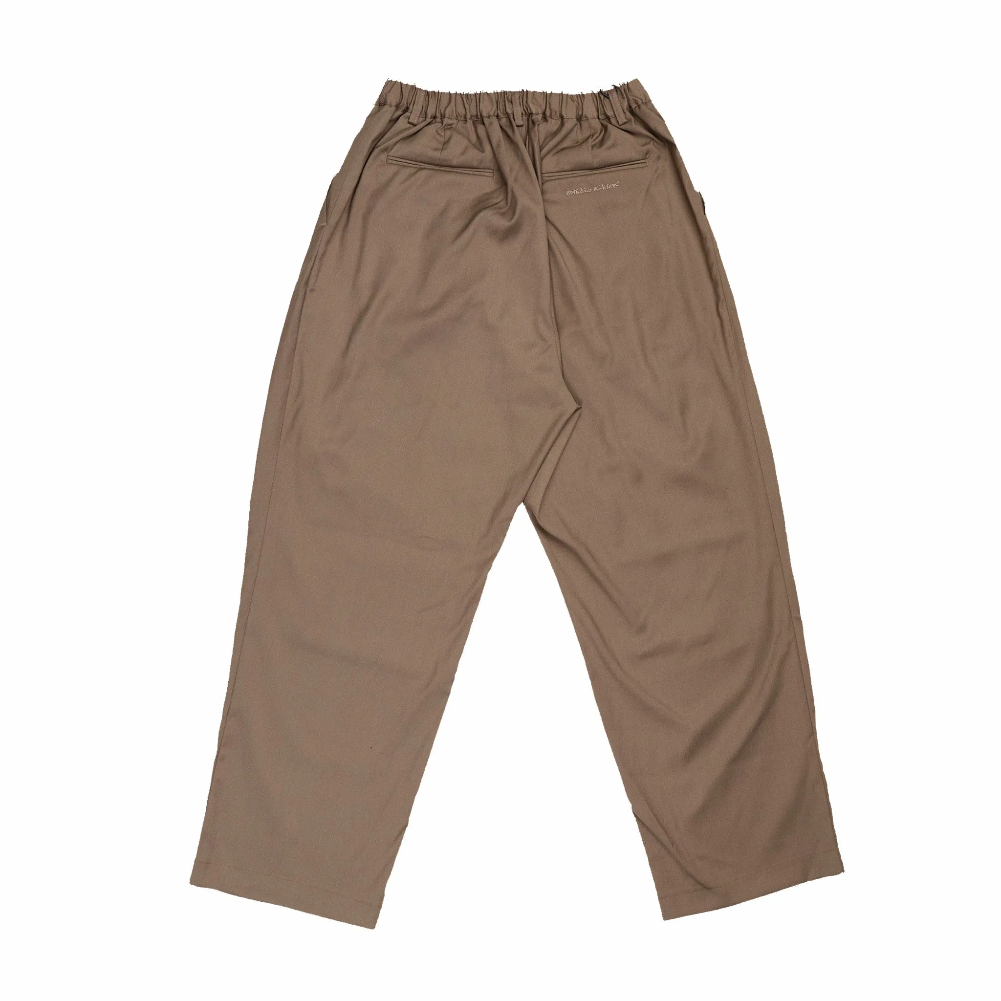 Estudio Niksen Pintuck Wide Trousers (Brown)
