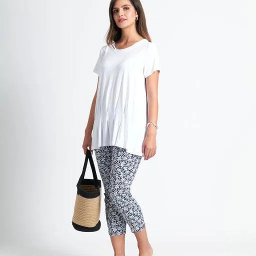Foil Signature Fuss Free Printed 7/8 Stretch Trousers - What The Hash