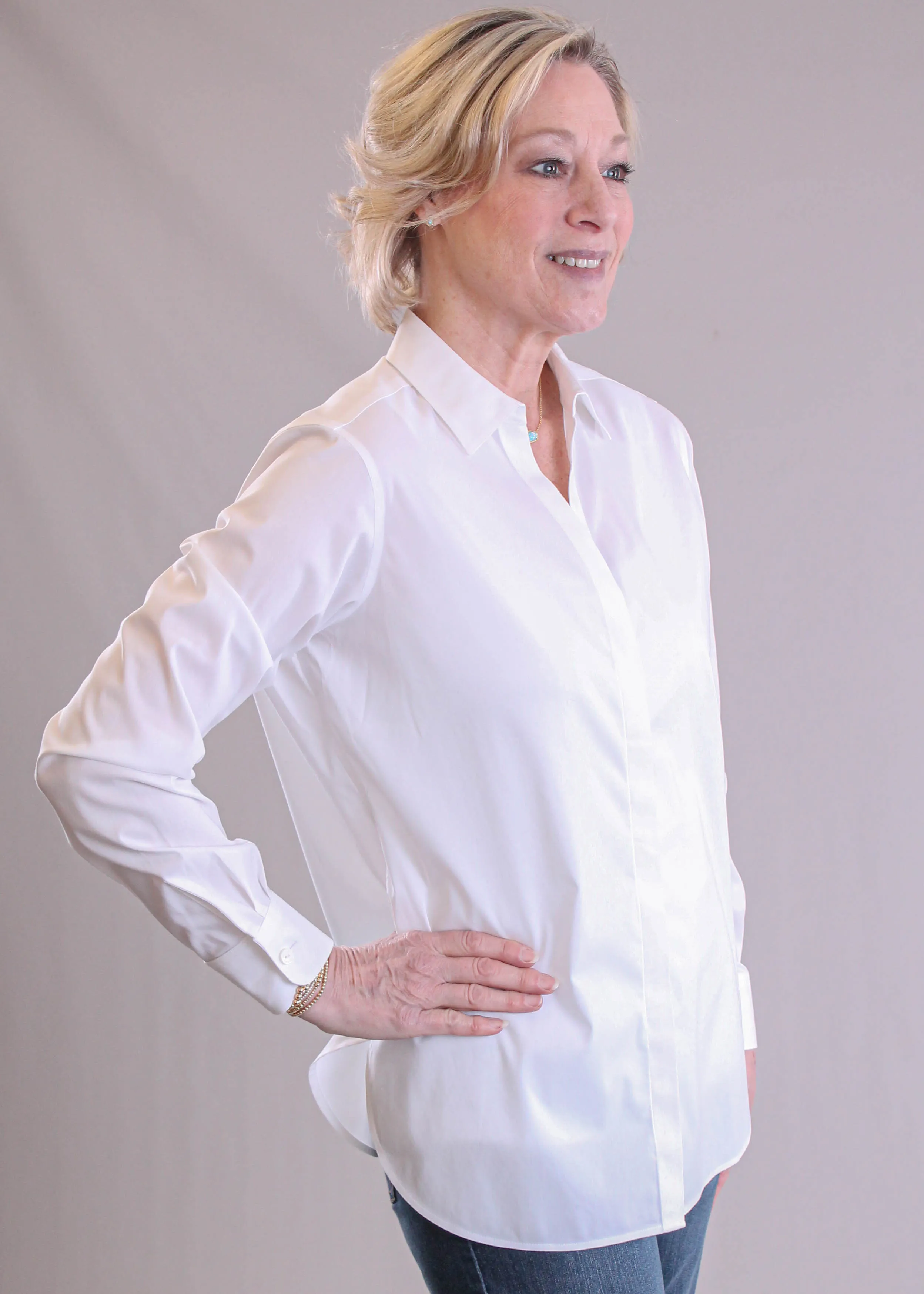 Foxcroft Kylie Long Sleeve Stretch Blouse