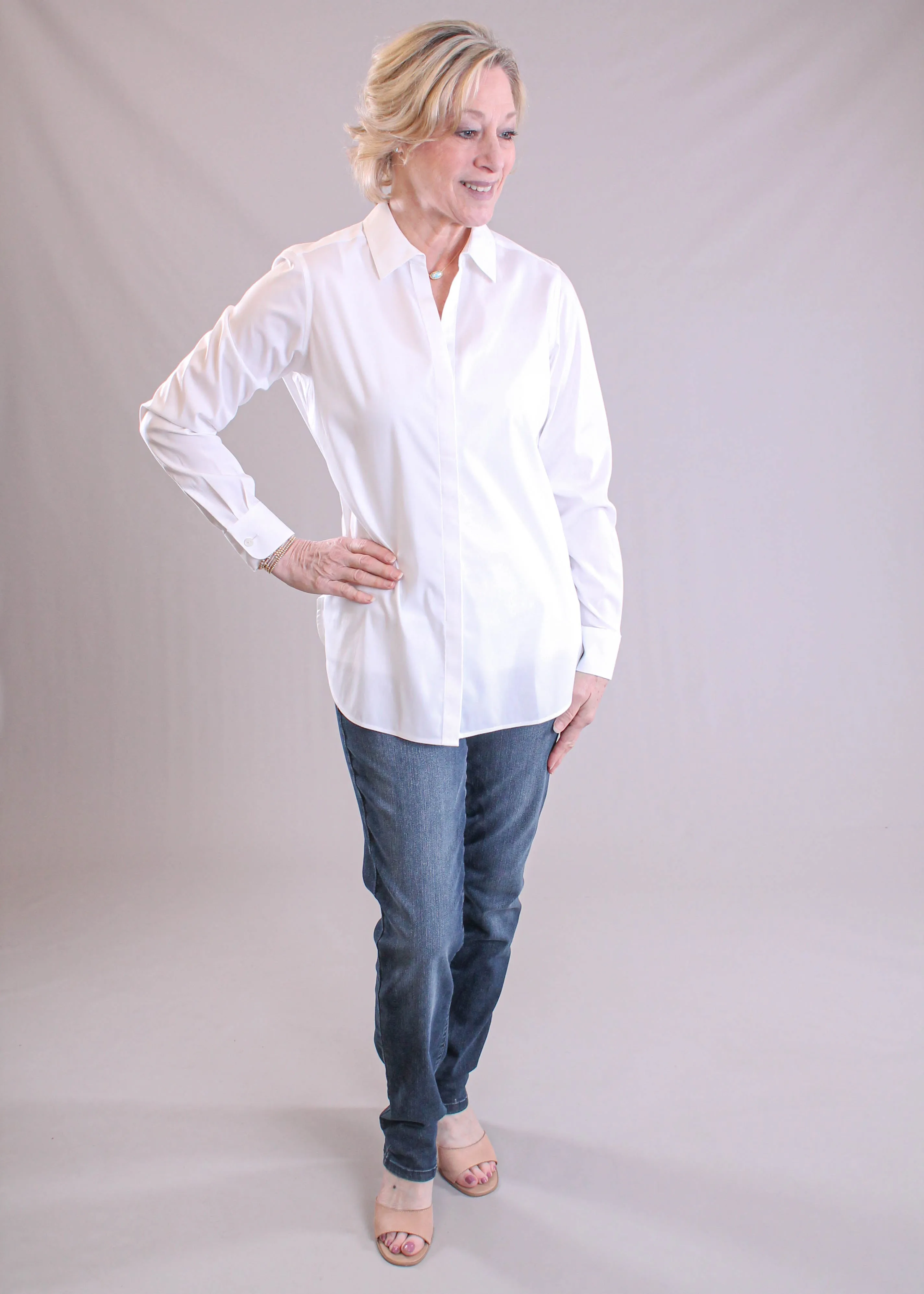 Foxcroft Kylie Long Sleeve Stretch Blouse