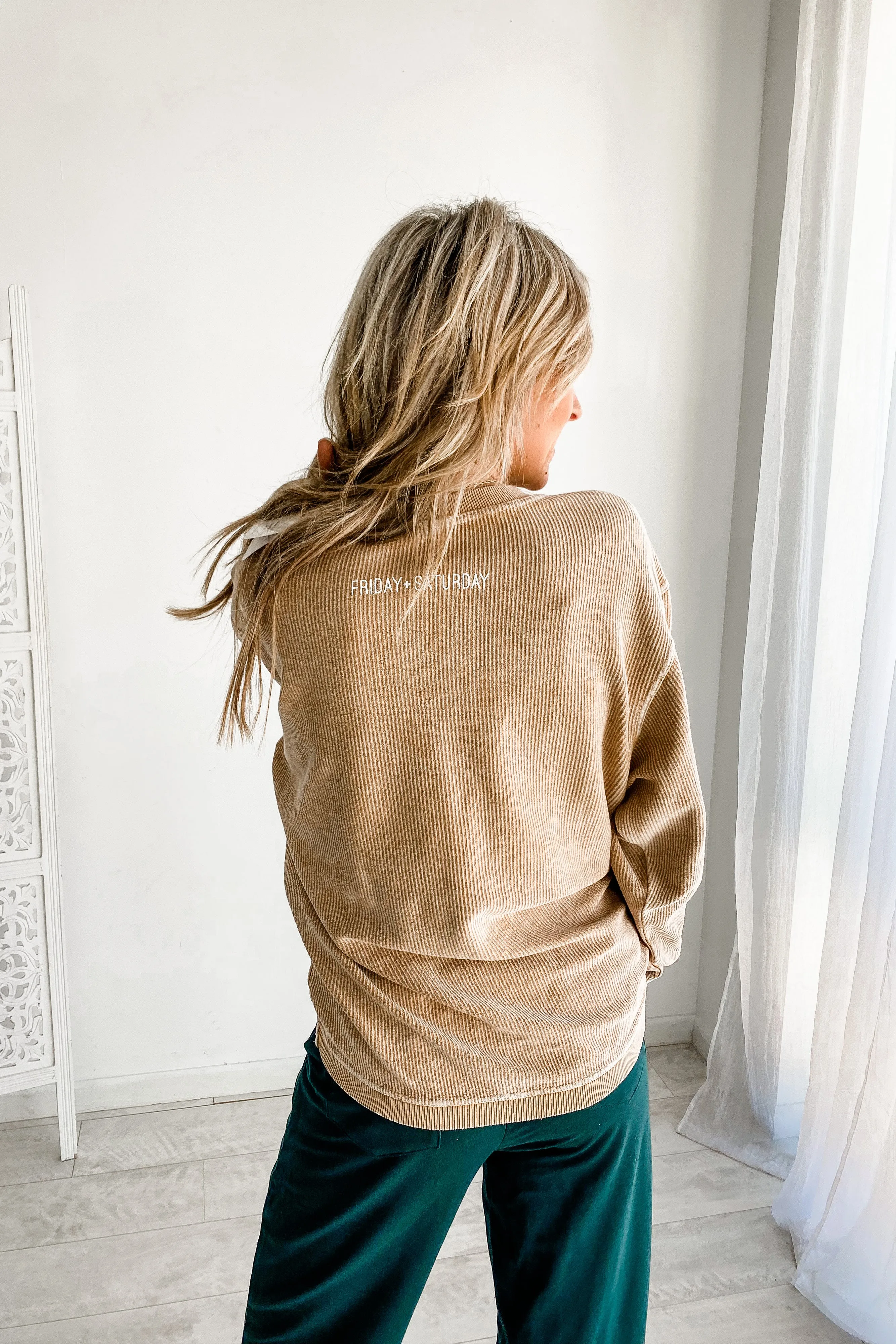 FRIDAY SATURDAY Love That For You Corded Pullover