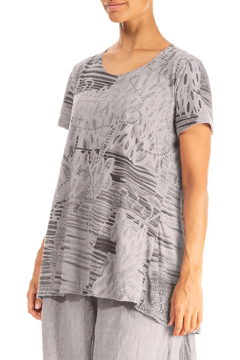 Greige Serenity Cotton Jersey Tunic Top