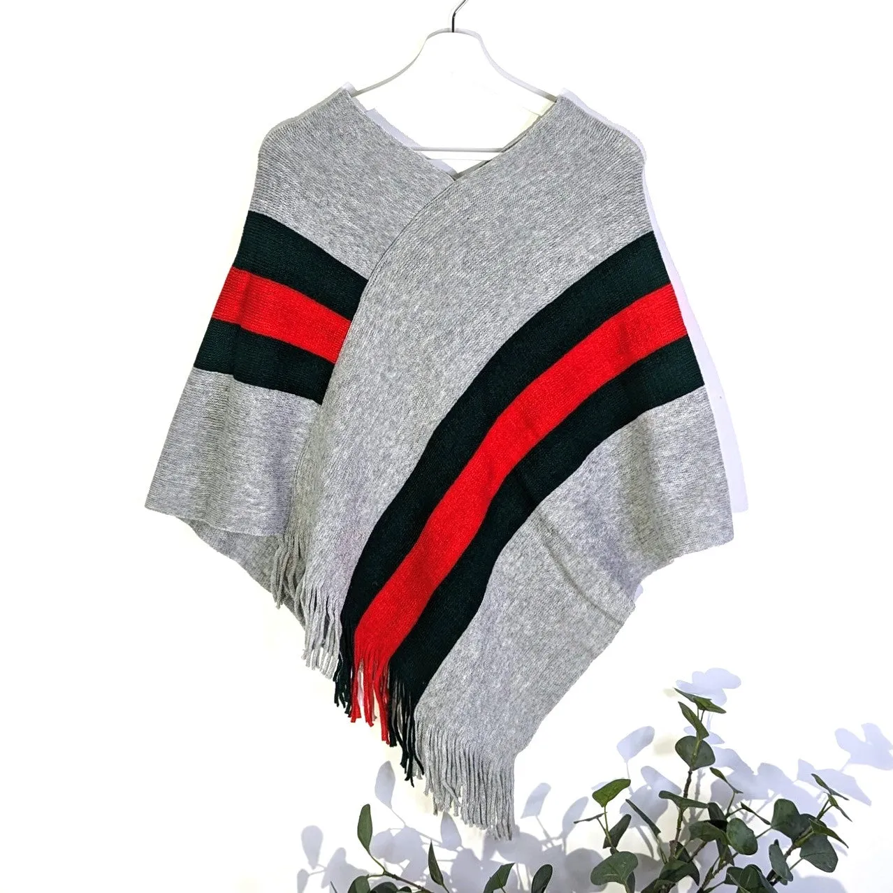 Gucci' inspired warm scarf with fringe
