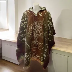Handmade Ponchos brown ( life of tree)