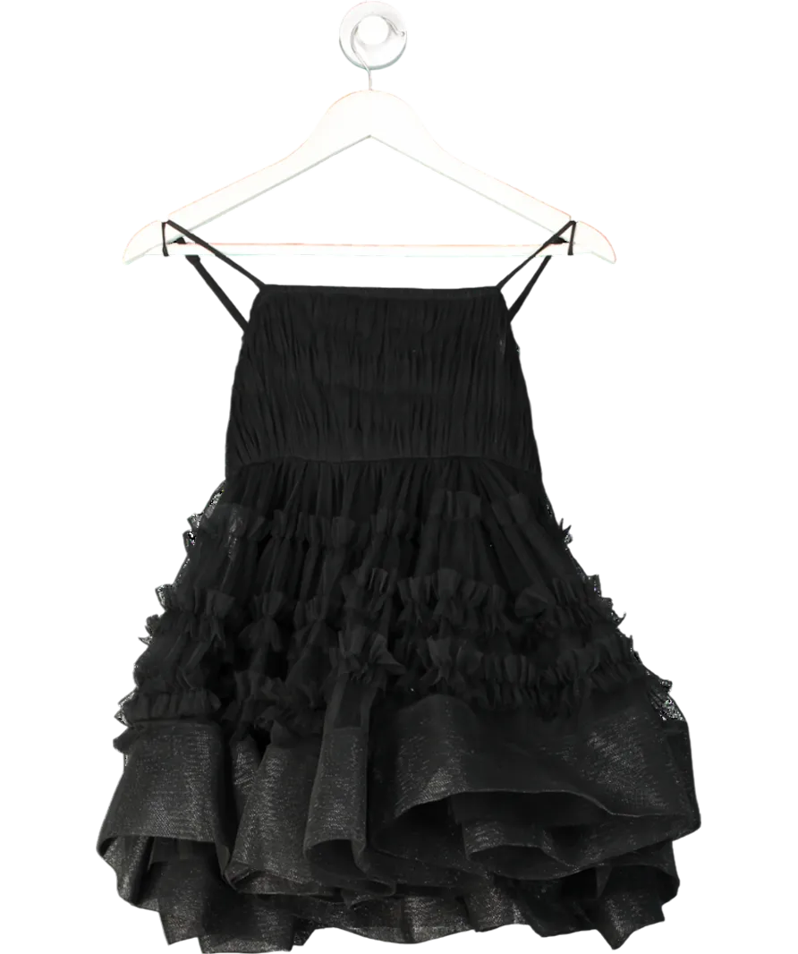 Lace & Beads Black Bethan Structured Tulle Mini Dress UK 6