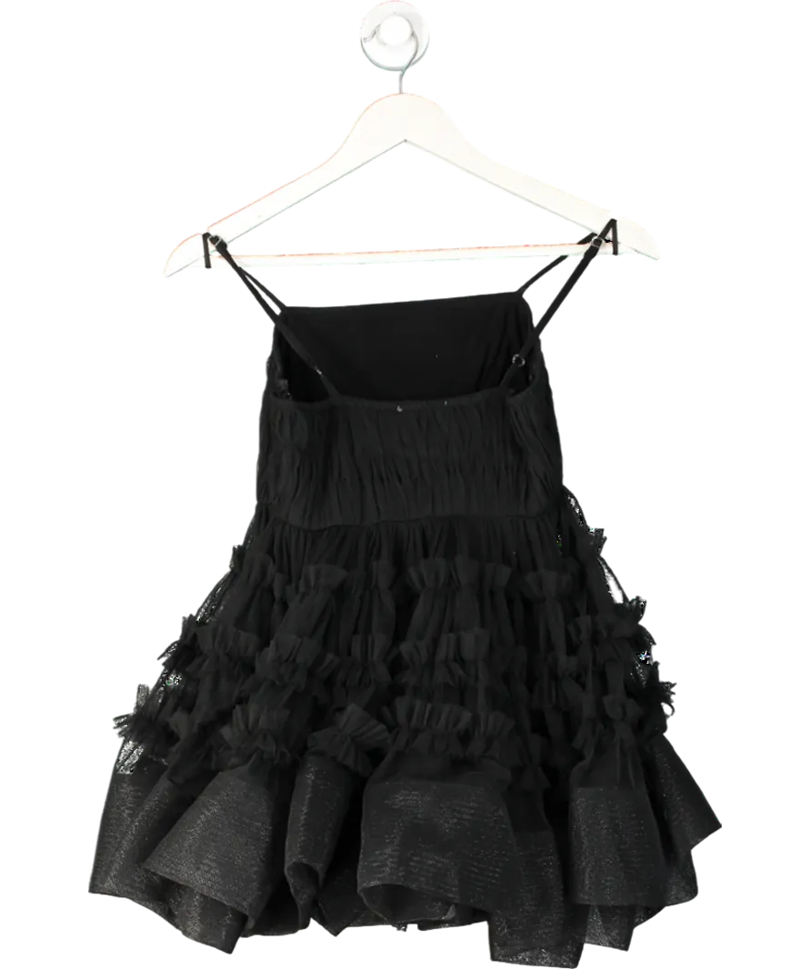 Lace & Beads Black Bethan Structured Tulle Mini Dress UK 6