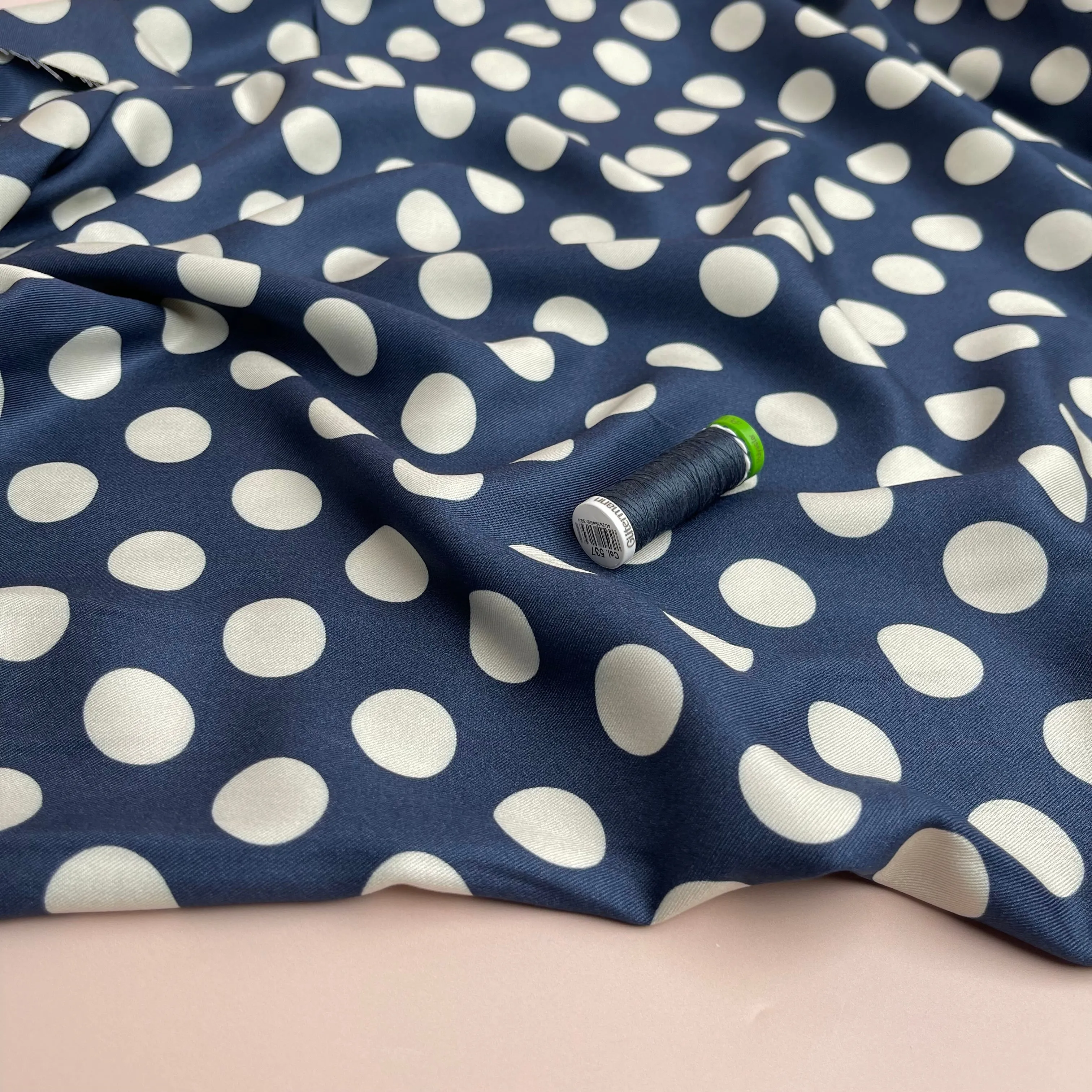 Light & Lush - Large Polka Dots Viscose Twill Fabric
