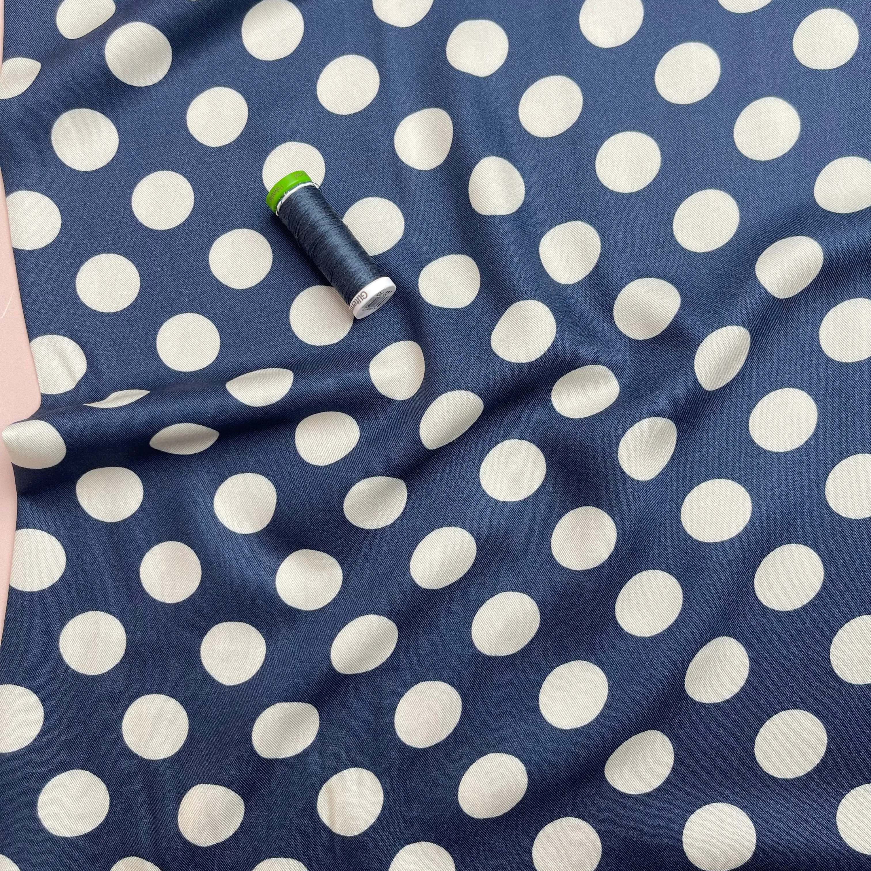 Light & Lush - Large Polka Dots Viscose Twill Fabric